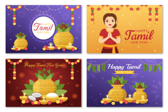 12 Happy Tamil New Year Illustration