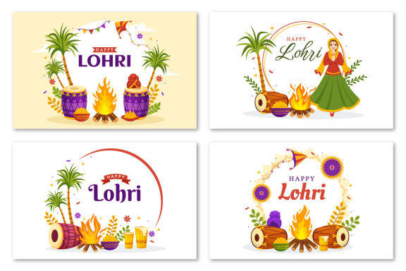 17 Happy Lohri Festival Illustration