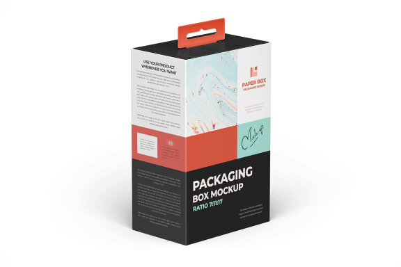 Hanging Cardboard Electronic Wearable Device Packaging Box Mockup