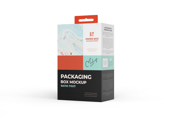 Hanging Cardboard Electronic Wearable Device Packaging Box Mockup
