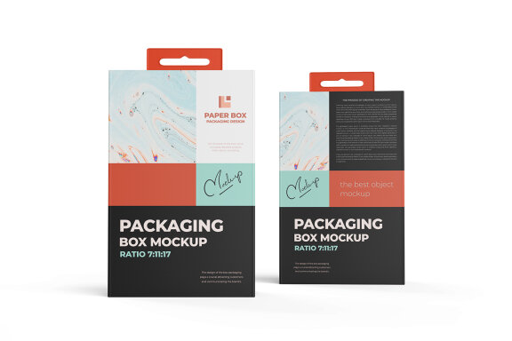 Hanging Cardboard Electronic Wearable Device Packaging Box Mockup