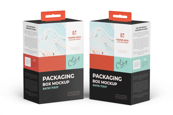 Hanging Cardboard Electronic Wearable Device Packaging Box Mockup