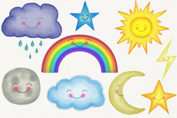 Kid's Illustrations Celestial Objects