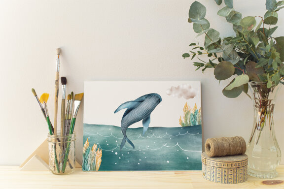 Funny ships at Sea, Cute Nautical Kids Art