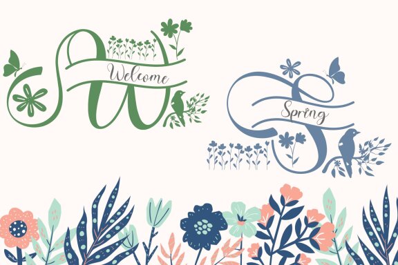 Cute Spring Monogram