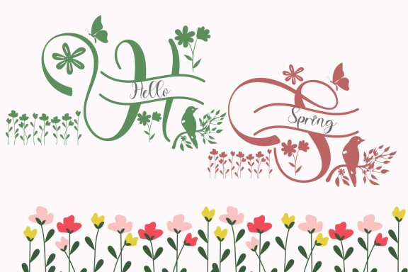 Cute Spring Monogram