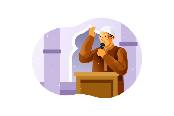 Cleric giving a lecture in Mosque