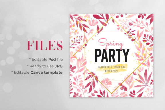 Spring Editable Banner - JPG / Psd / Canva Template