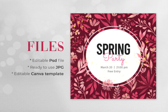 Spring Editable Banner - JPG / Psd / Canva Template