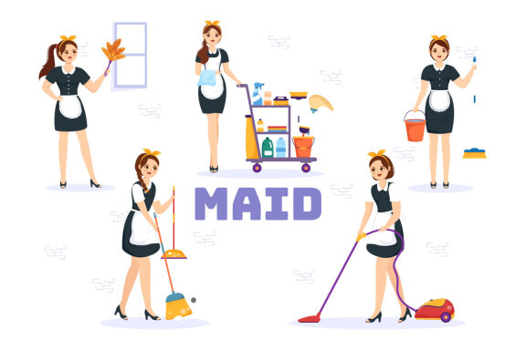 15 Professional Girl Maid Illustration