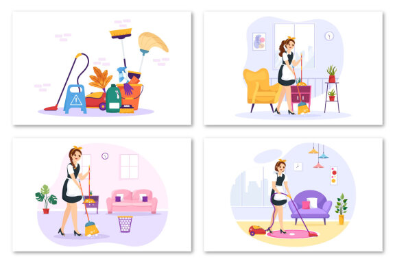 15 Professional Girl Maid Illustration