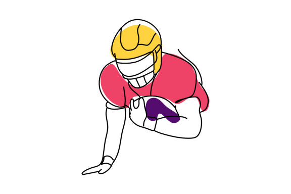 Line art flat illustration Super Bowl