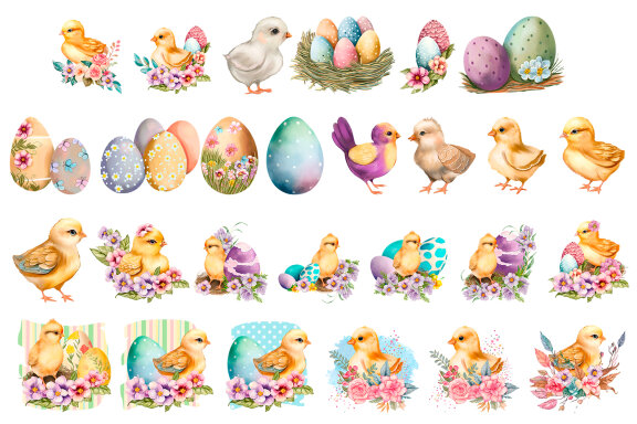 Easter chick illustration Sublimation design, Cute Chickens