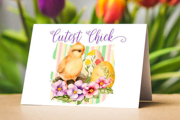 Easter chick illustration Sublimation design, Cute Chickens