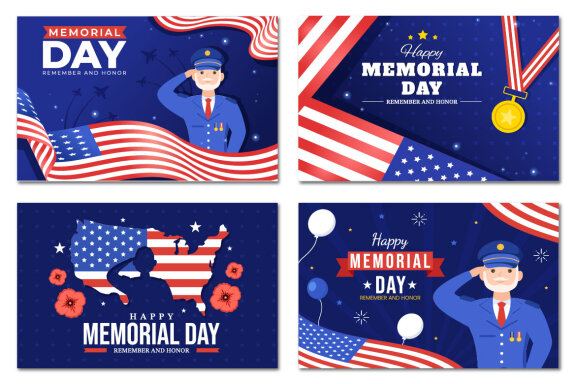 17 Memorial Day Vector Illustration