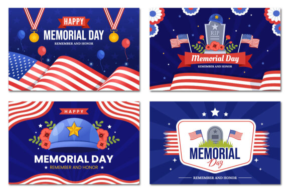 17 Memorial Day Vector Illustration