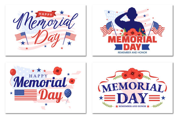 17 Memorial Day Vector Illustration