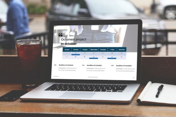 35 Simple Annual Scheduler Company Presentation PowerPoint Template