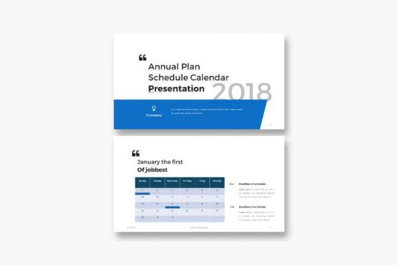 35 Simple Annual Scheduler Company Presentation PowerPoint Template
