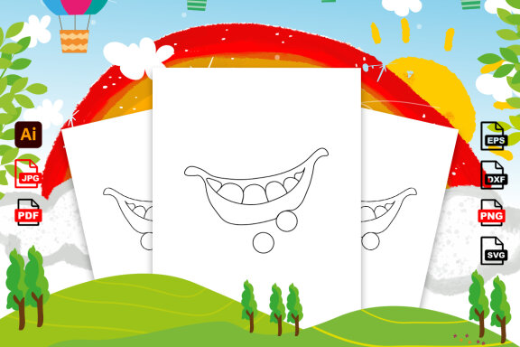 Vegetable Line Art Coloring Page Bundle for Kids KDP Interior
