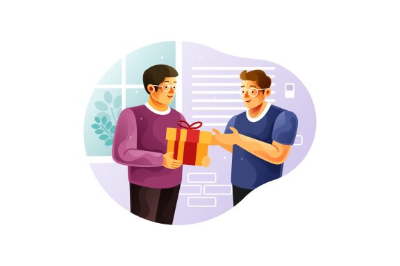 Give a gift box to a friend