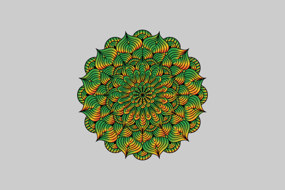 Colorful Mandala Illustration on doodle style-05