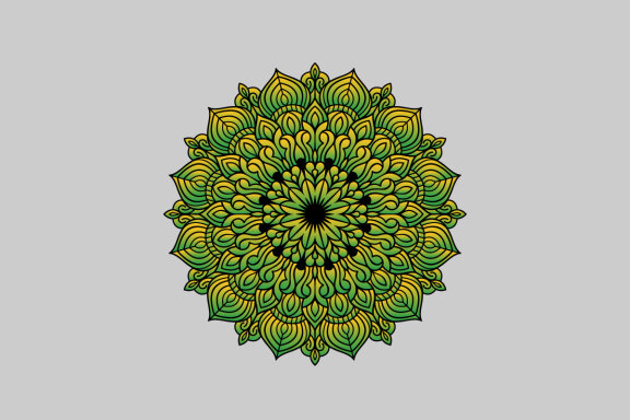 Colorful Mandala Illustration on doodle style-06
