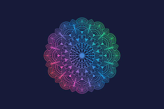 Colorful Mandala Illustration on doodle style-09