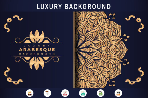 Luxury mandala background Design presentation Template-14
