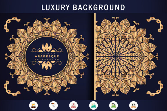 Luxury mandala background Design presentation Template-17