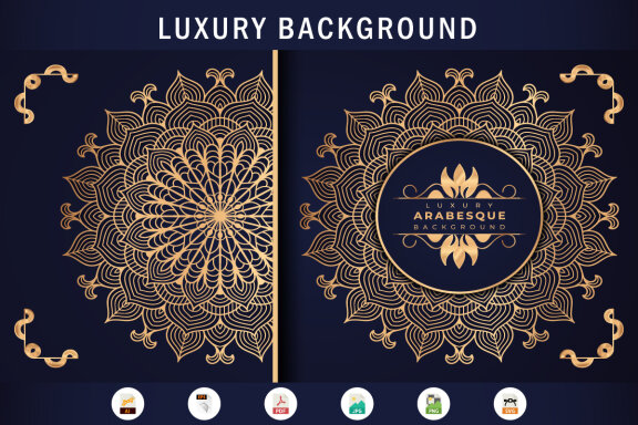 Luxury mandala background Design presentation Template-18