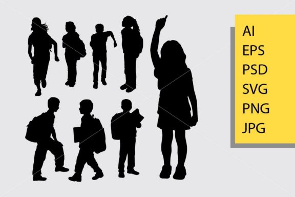 Back to school silhouette