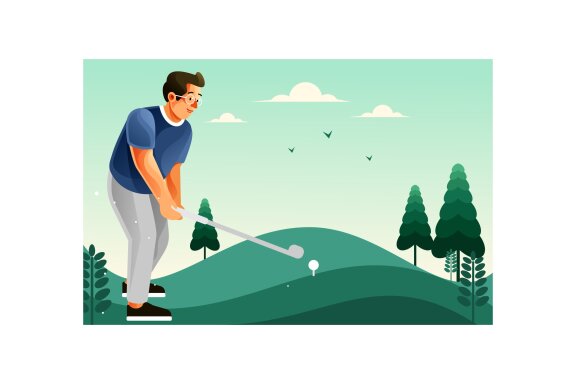 A man playing golf at golf yard