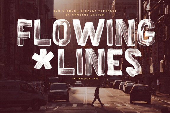Flowing Lines Brush & SVG Font
