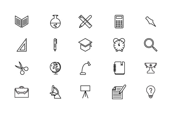 FREE Education Linear Icon Set Vector and SVG
