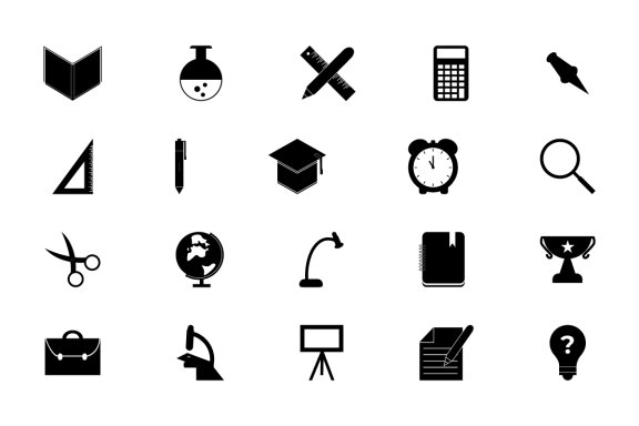 FREE Education Glyph Icon Set Vector and SVG
