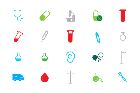 Healthcare and Medical Flat Icon Set