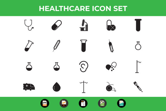 FREE Healthcare and Medical Glyph Icon Set