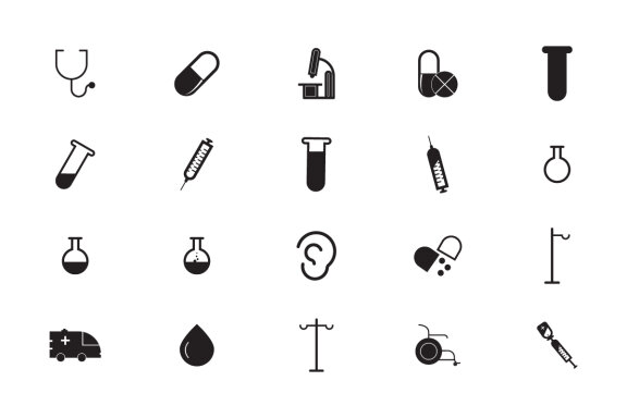 FREE Healthcare and Medical Glyph Icon Set