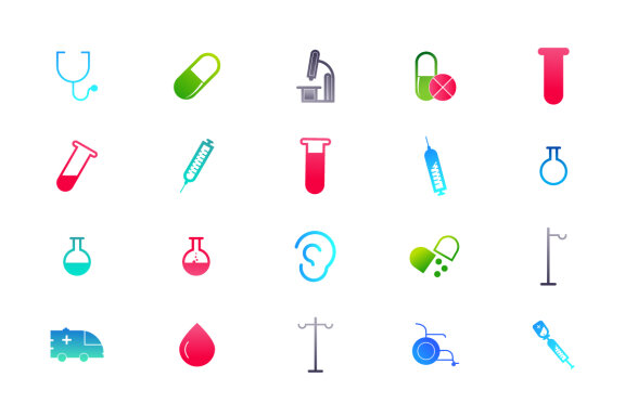 Healthcare and Medical Gradient Icon Set