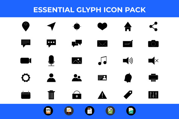 FREE 30 Glyph Essential Icon Pack Vector and SVG