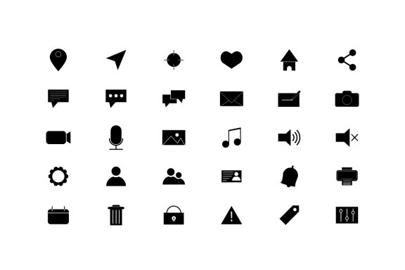 FREE 30 Glyph Essential Icon Pack Vector and SVG