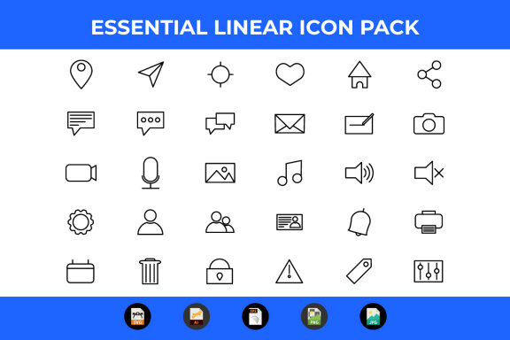 30 Linear Essential Icon Pack Vector Illustrations