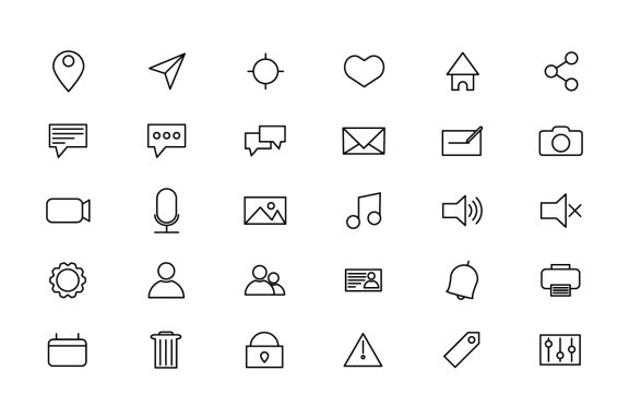 30 Linear Essential Icon Pack Vector Illustrations