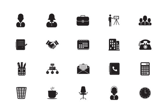 Business and Office Glyph Icons Vector and SVG