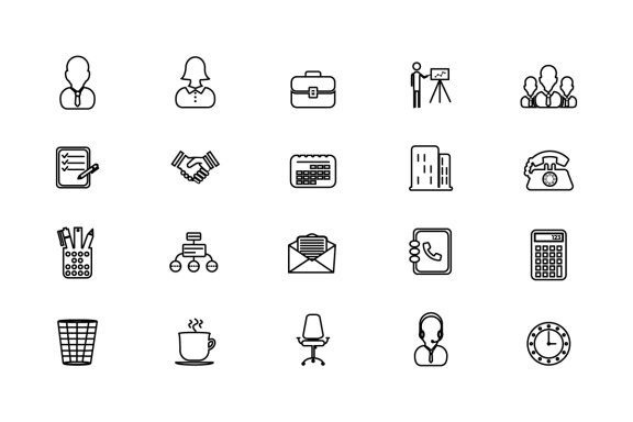 Business and Office Linear Icons Vector and SVG