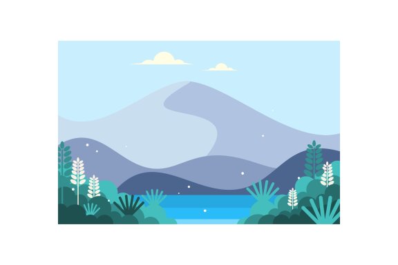 Lake in the center of a mountainous region