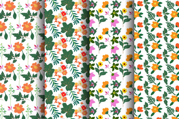 Floral Pattern and Digital Paper Bundle-01