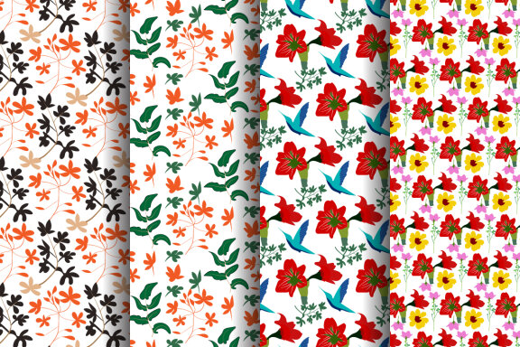 Floral Pattern and Digital Paper Bundle-02