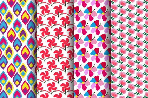 Floral Pattern and Digital Paper Bundle-04